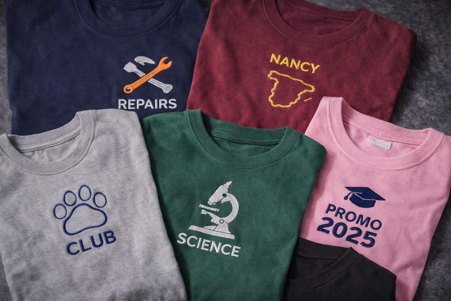 Camisetas bordadas personalizadas para empresas y grupos